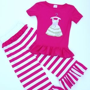 PERSNICKETY Boutique Outfit Top Ruffle Pants Sz 8